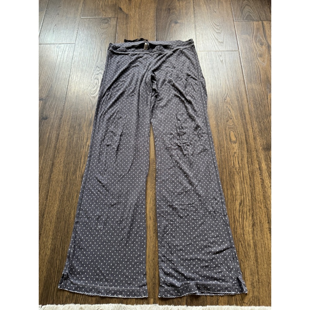 Victorias Secret Star Print Pajama Pants Gray Modal Blend Wide Leg Sleepwear M